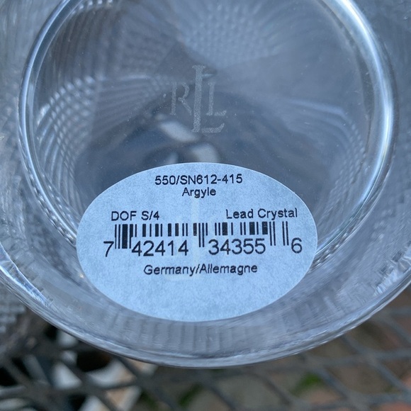 Pair of Ralph Lauren Leaded Crystal Double Old Fashioned Glasses - Argyle - Picture 6 of 15